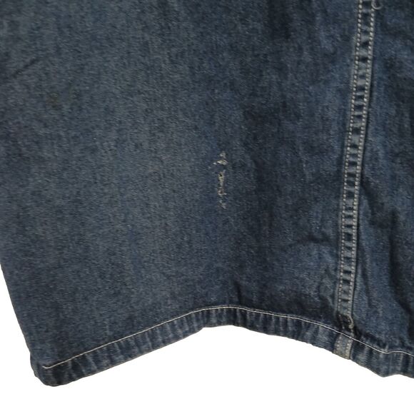 J.L.N.Y Women's 1X Denim Jumper Overall Dress Front Buttons Pockets Embroidered - Picture 4 of 10